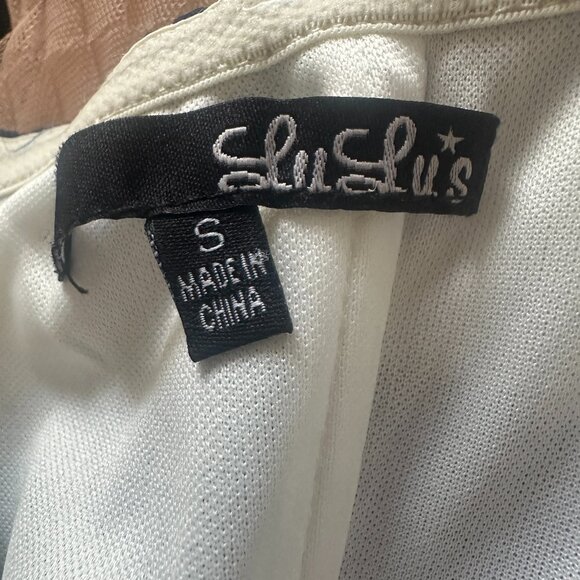 Lulu's Navy and White Strapless Dress - Picture 5 of 7